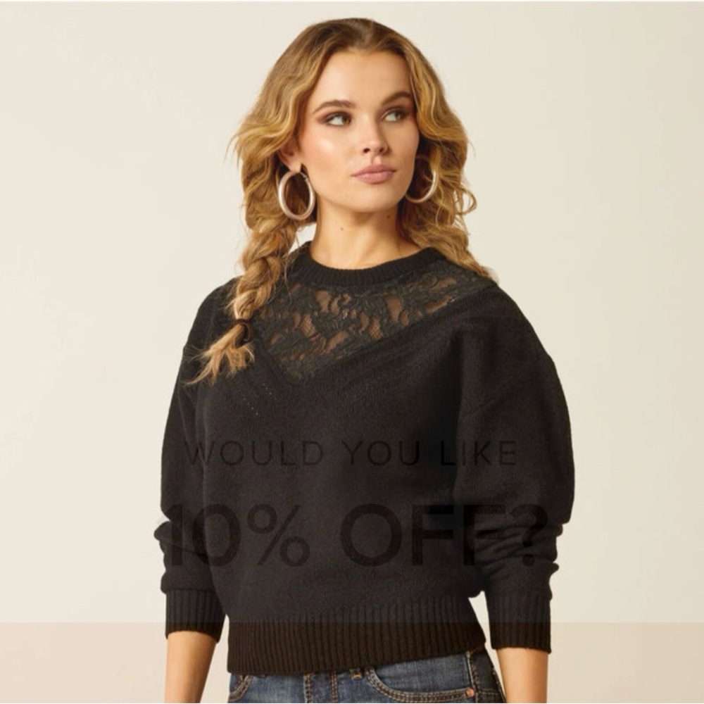 Ariat Magnolia Sweater Women's Classic Black Crew Neck Sweater